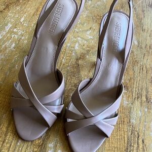 Steve Madden Women's Taupe Cross-Strap Heels